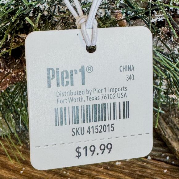 NWT-Pier 1, Christmas Holiday 8" Greenery Ball w/ Faux Pine, Berries & Pinecones - Picture 4 of 5